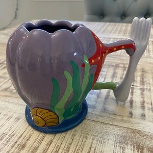 Rare Disney Parks The Little Mermaid Ariel Dinglehopper Handle Ceramic Mug